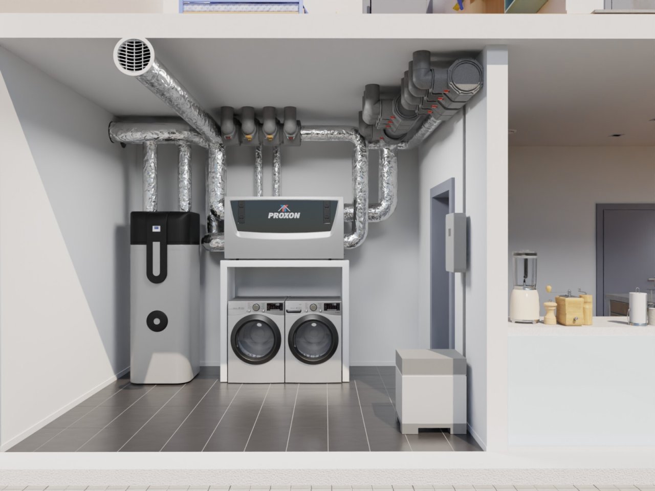 Technikraum mit HWR und Wohlfühl-Klima-Heizung+